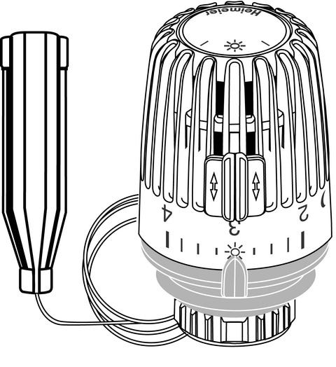 IMI HEIMEIER Thermostat-Kopf K Fernfühler, weiß, mit Flüssigkeitsgefülltem Regelelement, Einstellbereich 6-27 °C, RAL 9016