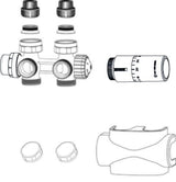 IMI HEIMEIER Ventil Multilux 4-Set Halo umstellbar für Zweirohr- und Einrohr-Heizungsanlagen