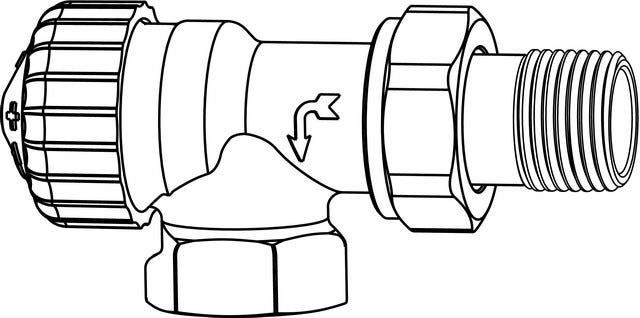 IMI HEIMEIER Thermostat-Ventilunterteil V-exact II umgekehrte Flussrichtung, Axial, DN 15