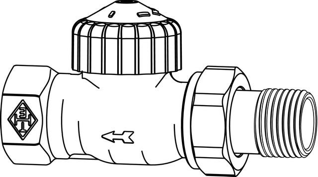 IMI HEIMEIER Thermostat-Ventilunterteil V-exact II umgekehrte Flußricht, Durchgangsform, DN15