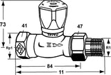 IMI HEIMEIER Regulierventil Mikrotherm Durchgangsform Rotguß vernickelt