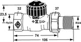 IMI HEIMEIER Thermostat-Ventilunterteil Standard, Durchgang, vernickelt, Bronzegehäuse, Thermostatisch ohne Knopf