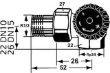 IMI HEIMEIER Thermostat-Ventilunterteil mit geregelt Widerstand, Winkeleck