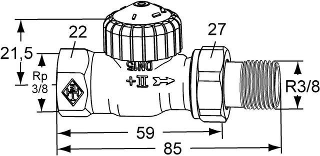 IMI HEIMEIER Thermostat-Ventilunterteil V-exact II, Thermostat-Ventilunterteil mit Voreinstellung, Bronzegehäuse vernickelt, thermostatisch ohne Knopf, für Zweirohrsystem