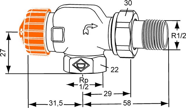 IMI HEIMEIER Thermostat-Ventilunterteil Eclipse