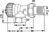 IMI HEIMEIER Thermostat-Ventilunterteil V-exact II umgekehrte Flussrichtung, Axial, DN 15