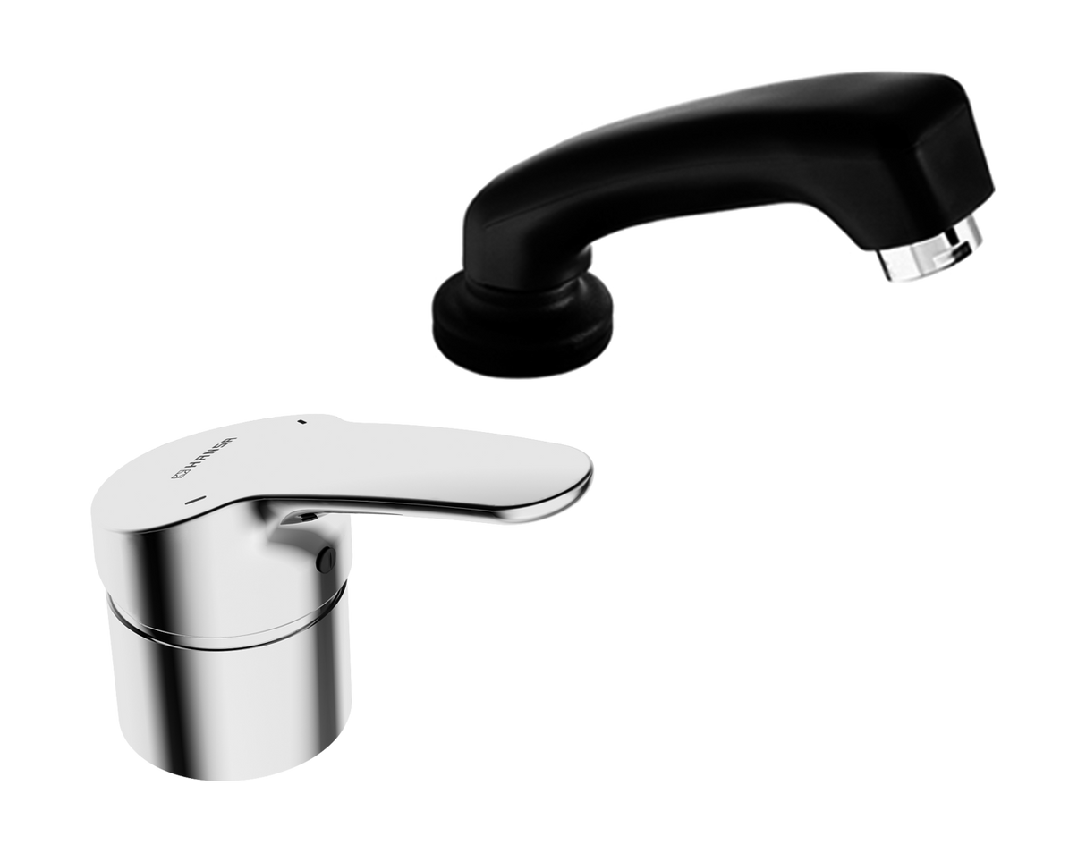 HA Einhand-Einlochbatterie für Friseur-WT HANSAMIX 0126 Rosette rund DN15 Chrom