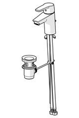 HA Einhebelmischer Waschtischbatterie HANSAPOLO 5140 Zugstangenablaufgarnitur Ausladung 103 mm DN15 Chrom