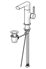 HA Einhebelmischer Waschtischbatterie HANSARONDA 5526 Zugstangenablaufgarnitur Ausladung 115 mm DN15 Chrom