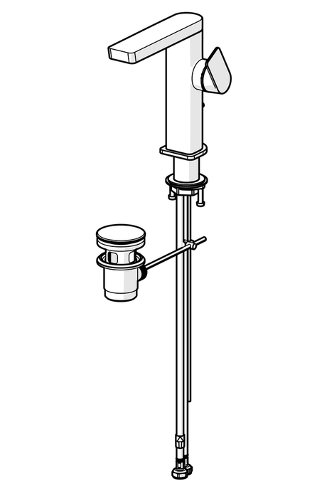 HA Einhebelmischer Waschtischbatterie HANSASTELA 5715 Ablaufgarnitur mit Zugstange Ausladung 175mm Chrom