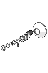 HA Excenteranschluss mit Absperrventil und Rosetten HANSA 59902034 1/2" x 3/4" Chrom