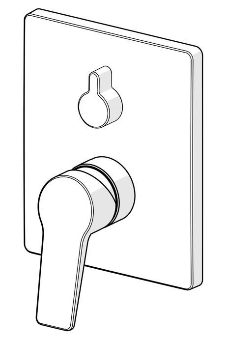 HA Einhebelmischer Fertigmontageset für Wanne/Brause HANSATWIST 8984 Rosette eckig Chrom