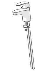 HA Einhebelmischer Waschtischbatterie HANSAMIX 0108 Kupferrohr Ausladung 141 mm DN15 Chrom