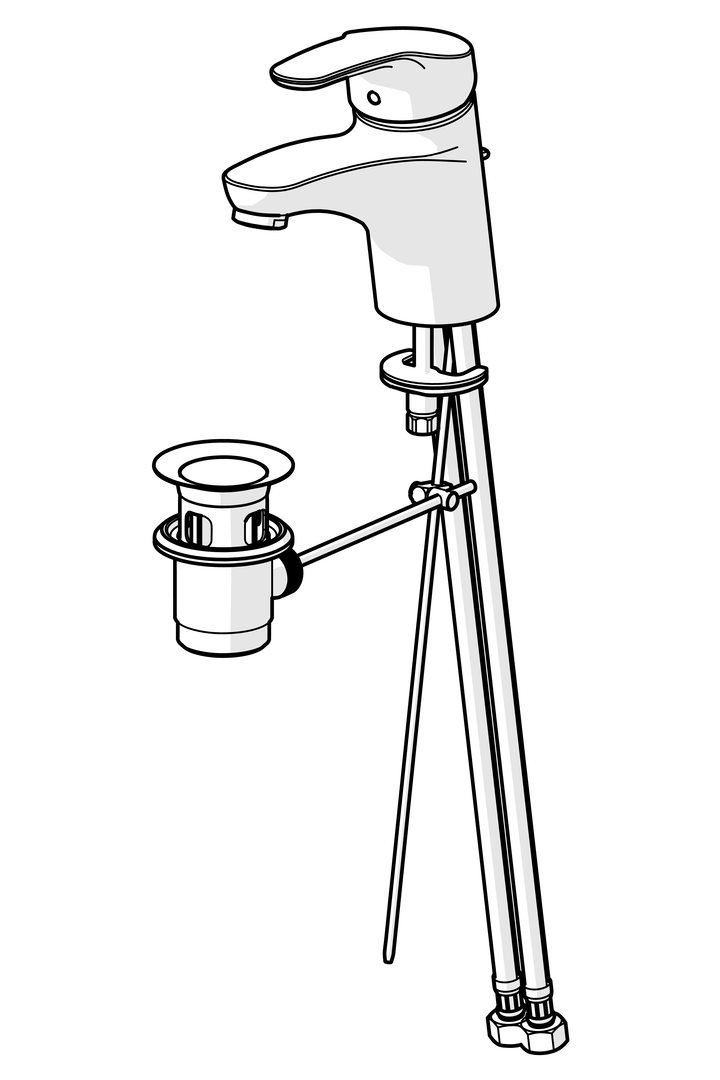 HA Einhebelmischer Waschtischbatterie HANSAMIX 0109 Zugstangenablaufgarnitur Ausladung 141 mm DN15 Chrom