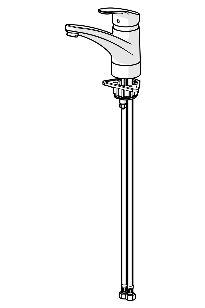HA Einhebelmischer Küchenarmatur HANSAMIX 0114 Ausladung 203 mm DN15 Chrom