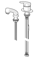 HA Einhand-Einlochbatterie für Friseur-WT HANSAMIX 0126 Rosette rund DN15 Chrom