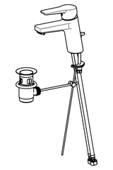 HA Einhebelmischer Waschtischbatterie HANSATWIST 0909 Zugstangenablaufgarnitur Ausladung 121 mm DN15 Chrom