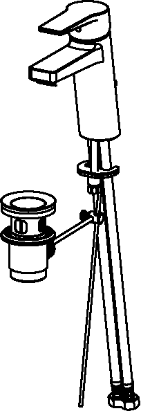 HA Einhebelmischer Waschtischbatterie HANSATWIST XL 0901 Zugstangenablaufgarnitur Ausladung 123 mm DN15 Chrom