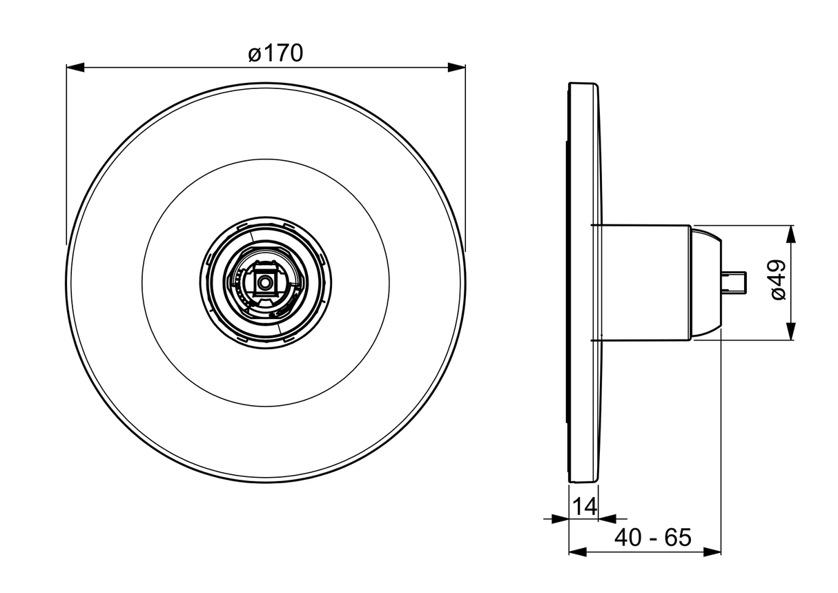 HA Fertigmontageset für Brausebatterie HANSAVAROX PRO 4055 Rosette rund Chrom