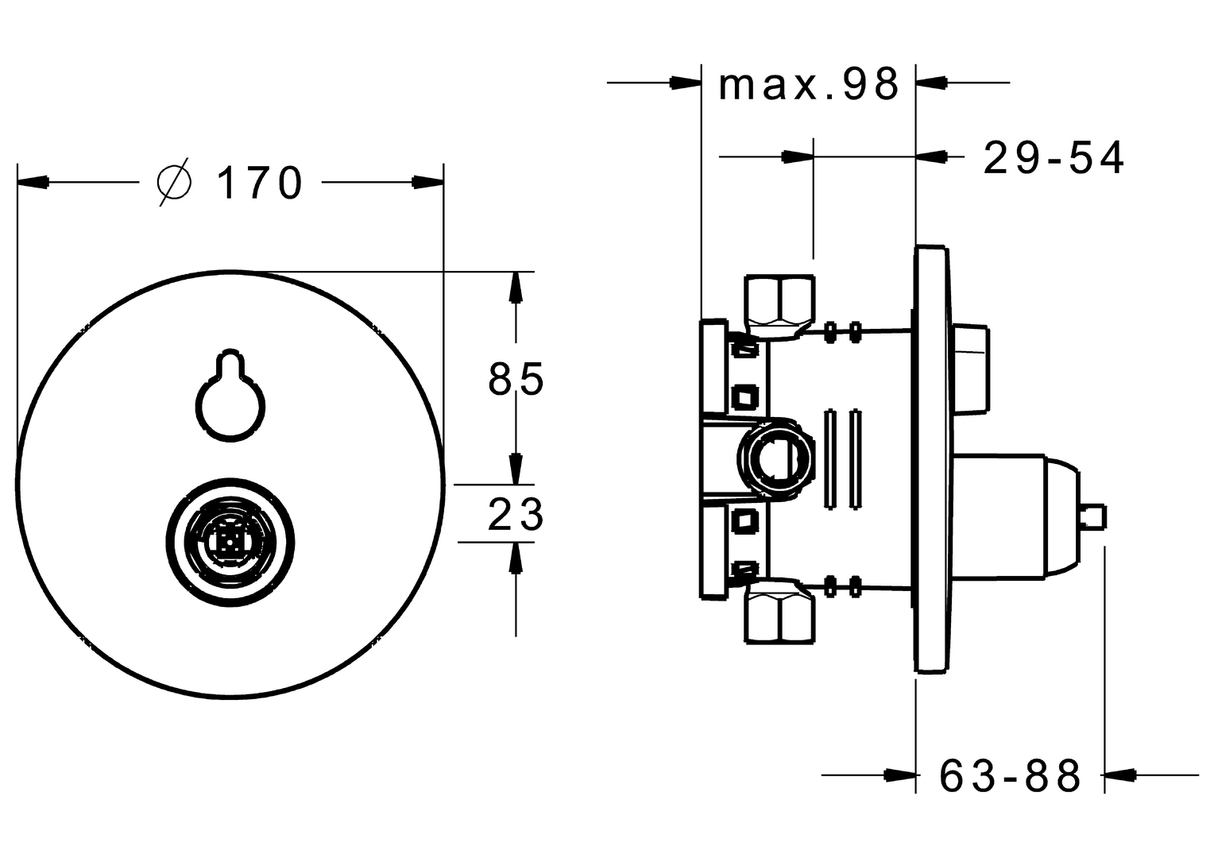 HA Fertigmontageset für Wanne/Brause HANSAVAROX PRO 4052 Chrom