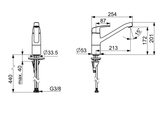 HA Einhebelmischer Küchenarmatur HANSAPINTO 4508 Ausladung 213 mm DN15 Chrom