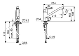 HA Einhebelmischer Küchenarmatur mit Spülmaschinenventil HANSAPINTO 4520 Ausladung 213 mm DN15 Chrom