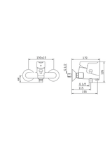 HA Einhebelmischer Wafü und Brausebatterie HANSAPRIMO 4944 Ausladung 155 mm DN15 Chrom