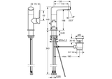 HA Einhebelmischer Waschtischbatterie HANSARONDA 5526 Zugstangenablaufgarnitur Ausladung 115 mm DN15 Chrom