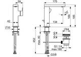 HA Einhebelmischer Waschtischbatterie HANSASTELA 5715 Ablaufgarnitur mit Zugstange Ausladung 175mm Chrom