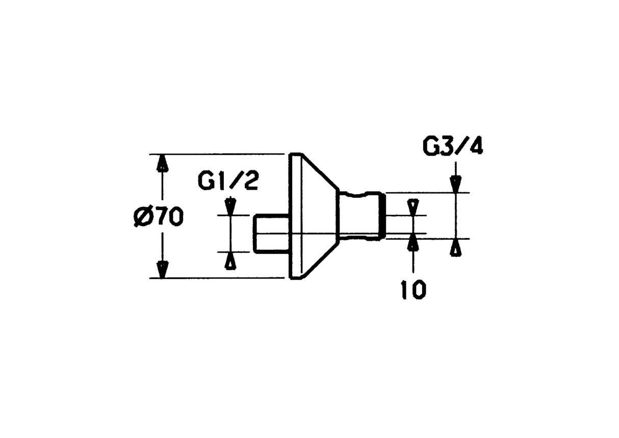 HA Excenteranschluss mit Absperrventil und Rosetten HANSA 59902034 1/2" x 3/4" Chrom