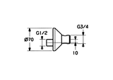 HA Excenteranschluss mit Absperrventil und Rosetten HANSA 59902034 1/2" x 3/4" Chrom