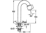 HA Einhebelmischer Waschtischbatterie HANSANOVA 0093 Ausladung 93 mm DN15 Chrom