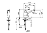 HA Einhebelmischer Küchenarmatur mit Spülmaschinenventil HANSAMIX 0115 Ausladung 203 mm DN15 Chrom