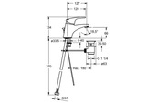 HA Einhebelmischer Waschtischbatterie HANSAMIX 0110 Zugstangenablaufgarnitur Ausladung 127 mm DN15 Chrom