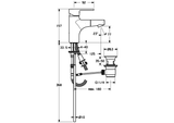 HA Einhebelmischer Waschtischbatterie HANSARONDA 0301 Kupferrohr Zugstangenablaufgarnitur Ausladung 125 mm DN15 Chrom