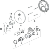 HA Einhebelmischer Fertigmontageset für Wanne/Brause HANSAPINTO 8526 Rosette rund Chrom