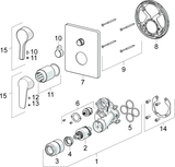 HA Einhebelmischer Fertigmontageset für Wanne/Brause HANSAPOLO 8060 Rosette eckig Chrom