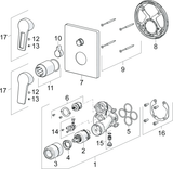 HA Einhebelmischer Fertigmontageset für Wanne/Brause HANSATWIST 8984 Rosette eckig Chrom