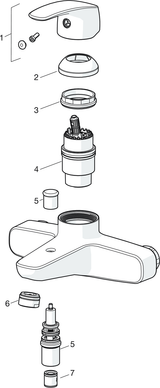 HA Einhebelmischer Wafü und Brausebatterie HANSAPINTO 4511 Ausladung 166 mm DN15 Chrom