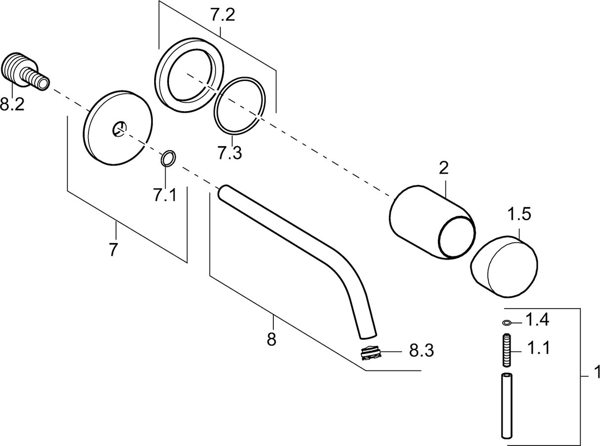 HA Einhebelmischer Fertigmontageset für Waschtischbatterie HANSAPUBLIC 5793 Rosette rund Ausladung 225 mm Chrom