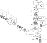 HA Einhebelmischer Wafü und Brausebatterie HANSAMIX 0174 Ausladung 162 mm DN15 Chrom