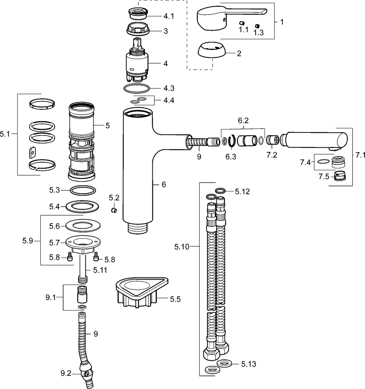 HA Einhebelmischer Küchenarmatur HANSARONDA 0334 Ausladung 200 mm DN15 Chrom