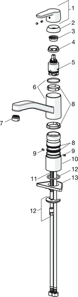 HA Einhebelmischer Küchenarmatur HANSAPOLO 5148 Ausladung 216 mm DN15 Chrom