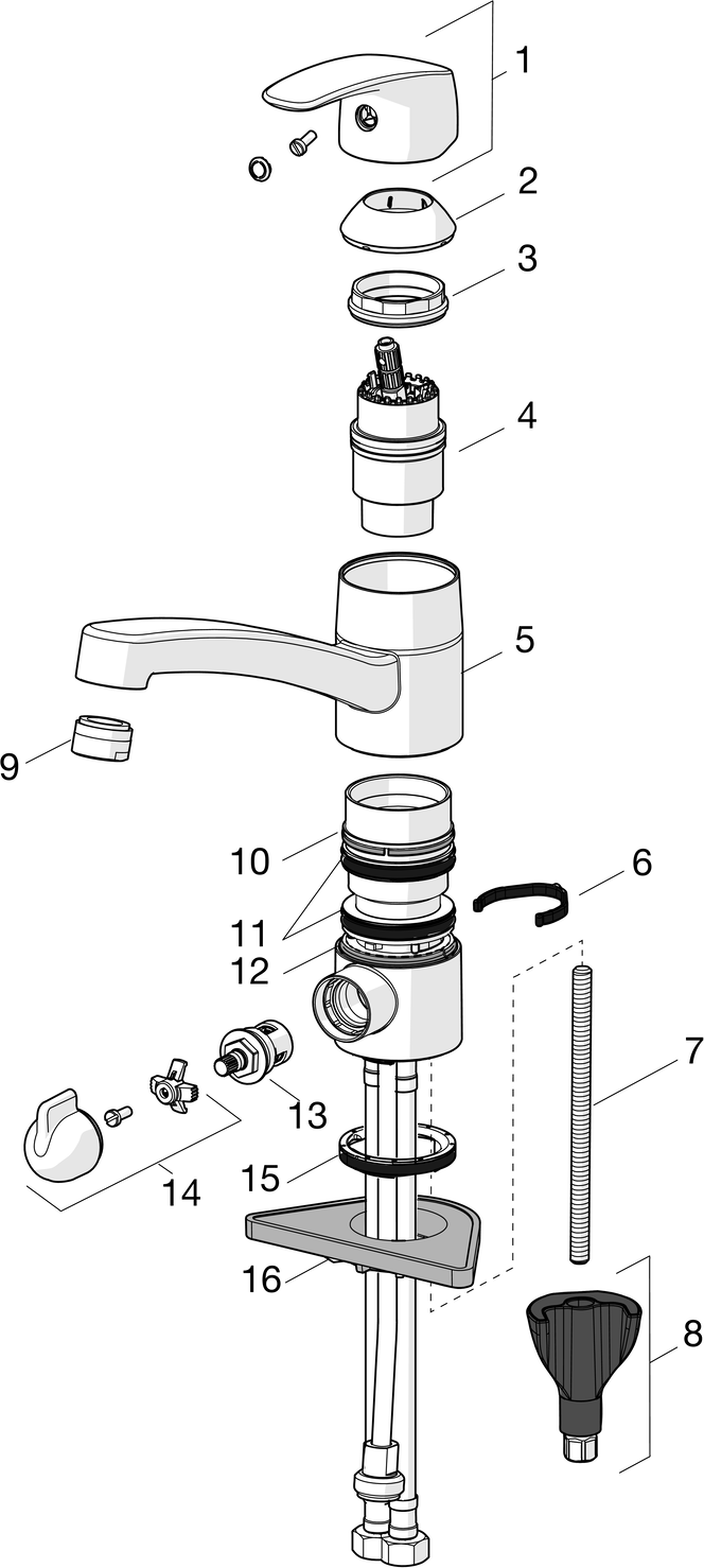 HA Einhebelmischer Küchenarmatur mit Spülmaschinenventil HANSAPINTO 4520 Ausladung 213 mm DN15 Chrom