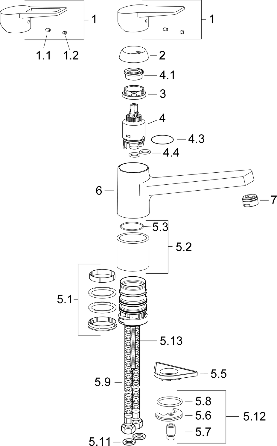 HA Einhebelmischer Küchenarmatur HANSATWIST 0914 Ausladung 199 mm DN15 Chrom