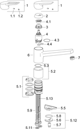HA Einhebelmischer Küchenarmatur HANSATWIST 0914 Ausladung 199 mm DN15 Chrom