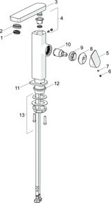 HA Einhebelmischer Waschtischbatterie HANSASTELA 5715 Ablaufgarnitur mit Zugstange Ausladung 175mm Chrom