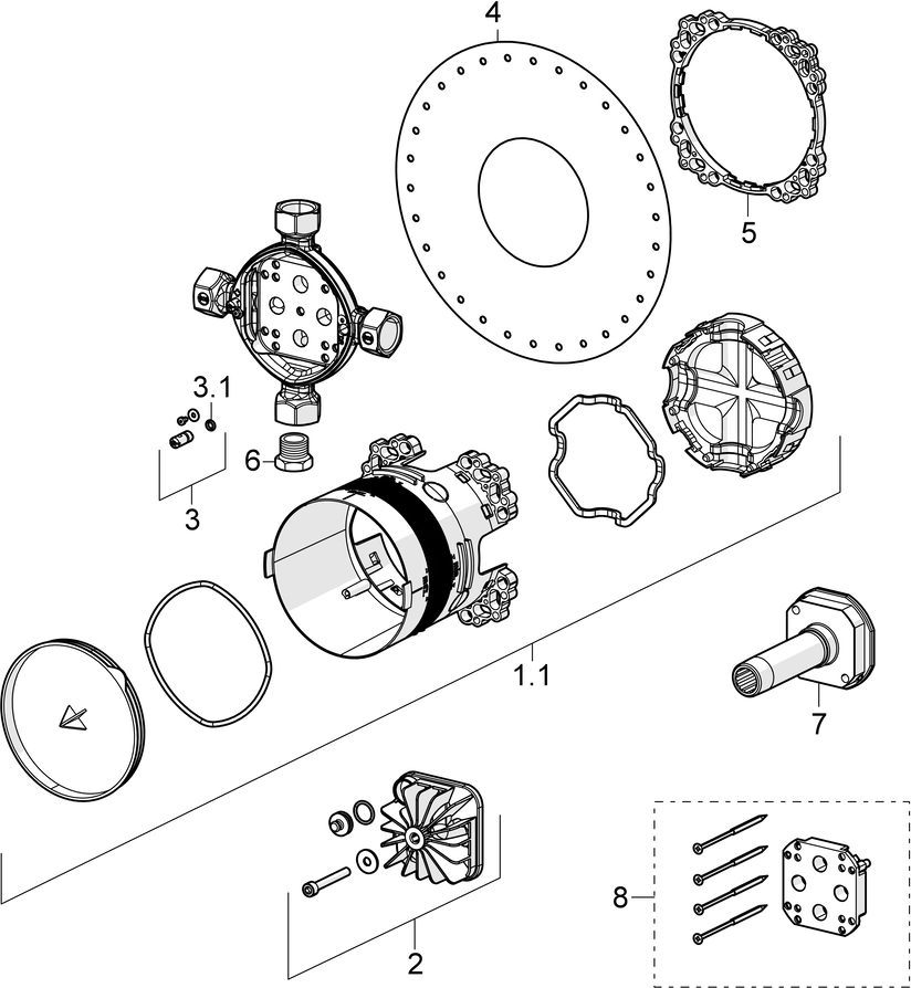 HA UP-Rohbauset Bade- und Brausearmatur HANSABLUEBOX