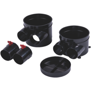 Pluggit PKR75 Installationsset geeignet für Zuluft oder Abluft, Anschluss DN150, Material ABS