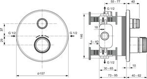 Ideal Standard Brausethermostat Unterputz Ceratherm Navigo 1 Verbraucher Chrom
